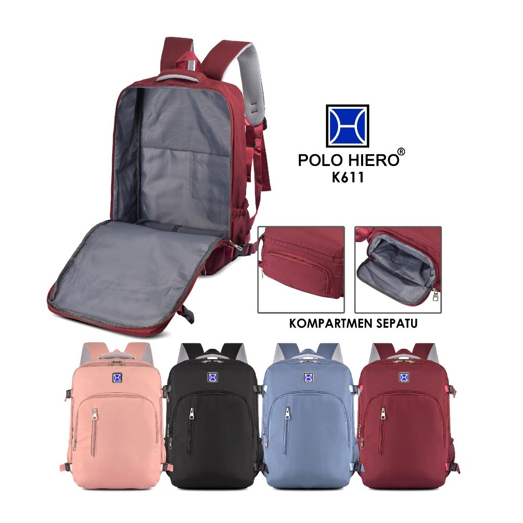 Bagshops-Polo Hiero K611 School Bag Backpack Work Backpack Travel Gym Bag-Backpack