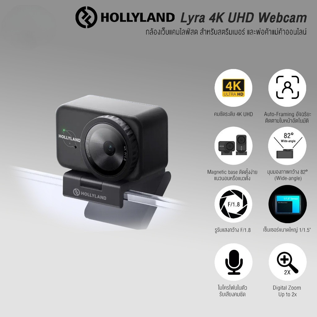 Hollyland Lyra 4K Combo (พร้อมไมค์ Lark A1 TX) UHD Webcam
