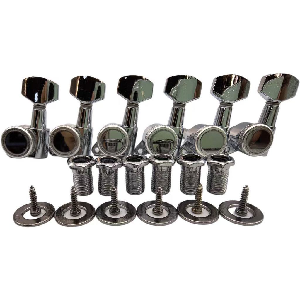 Chrome Silver Self-Locking String Standard Acoustic Guitar กีตาร์ไฟฟ้า Headstock เปียโนทวิภาคีปุ่ม S