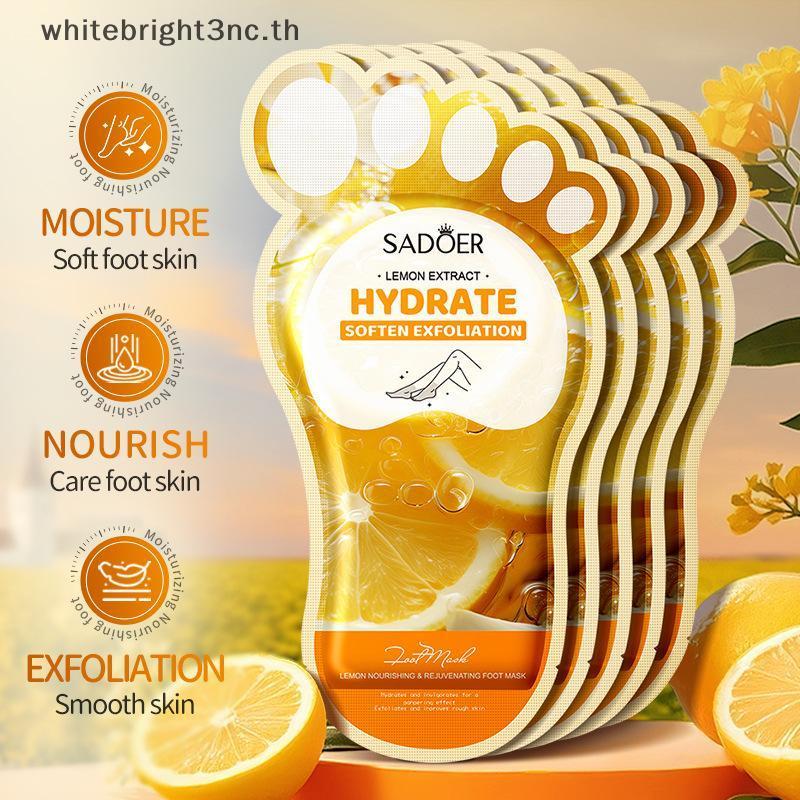 L&Z SADOER Lemon Foot Mask Moisturizing Whitening Foot Peeling Mask Anti-aging Exfoliating Feet Pedi