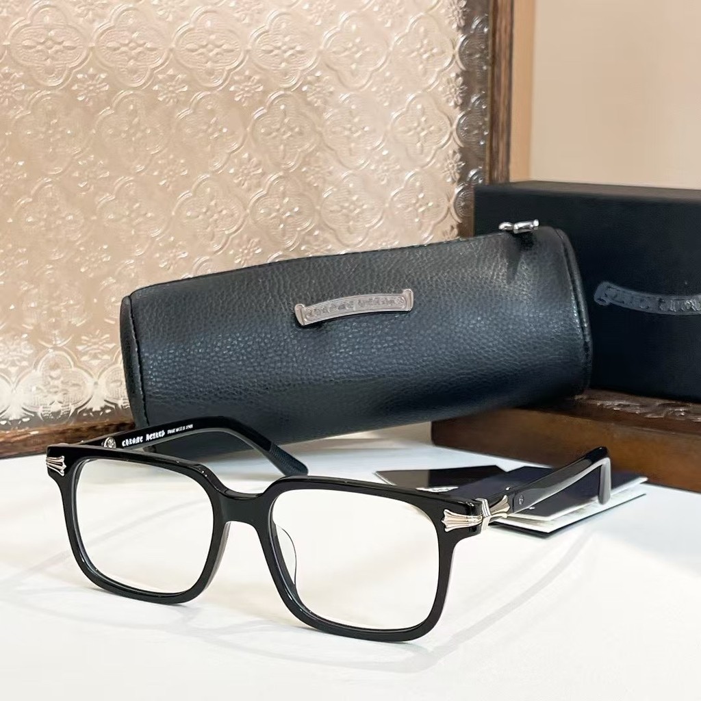 LV9X Chrome hearts New Series THIRSTTRAP Cross Pattern Square Men Women Glasses Frame, Simple Atmosp