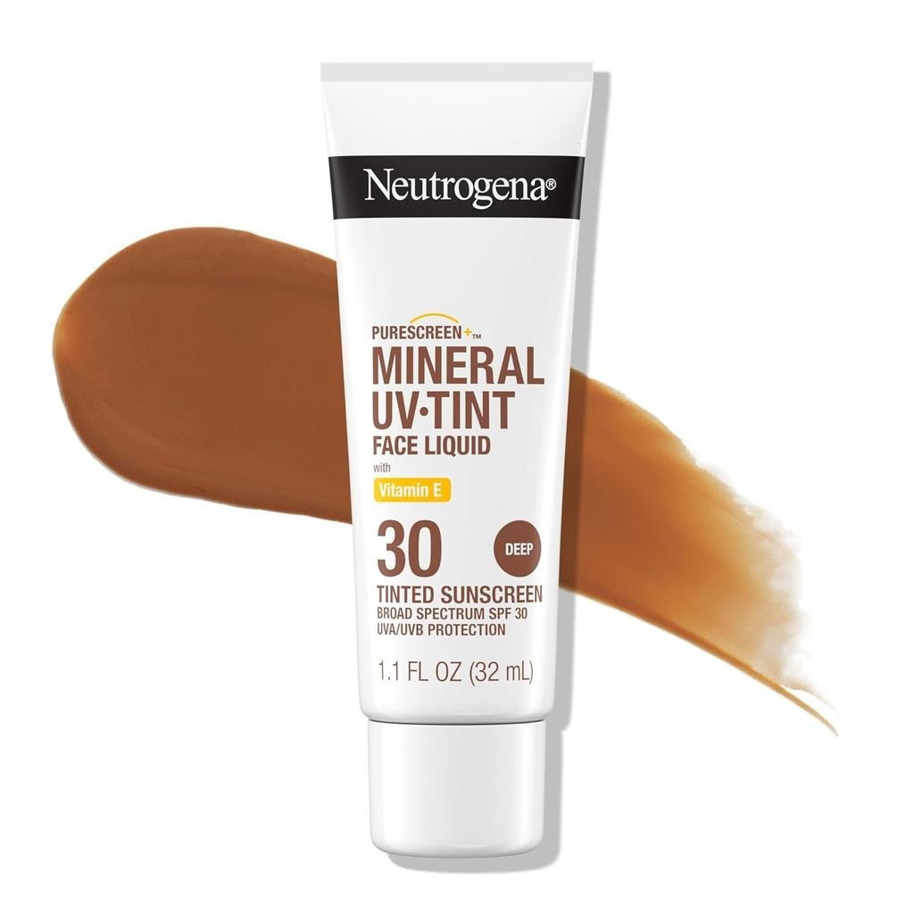 Neutrogena Purescreen+ Tinted Sunscreen Forneck Face with SPF 30, Broad Spectrum combed Mineral Suns