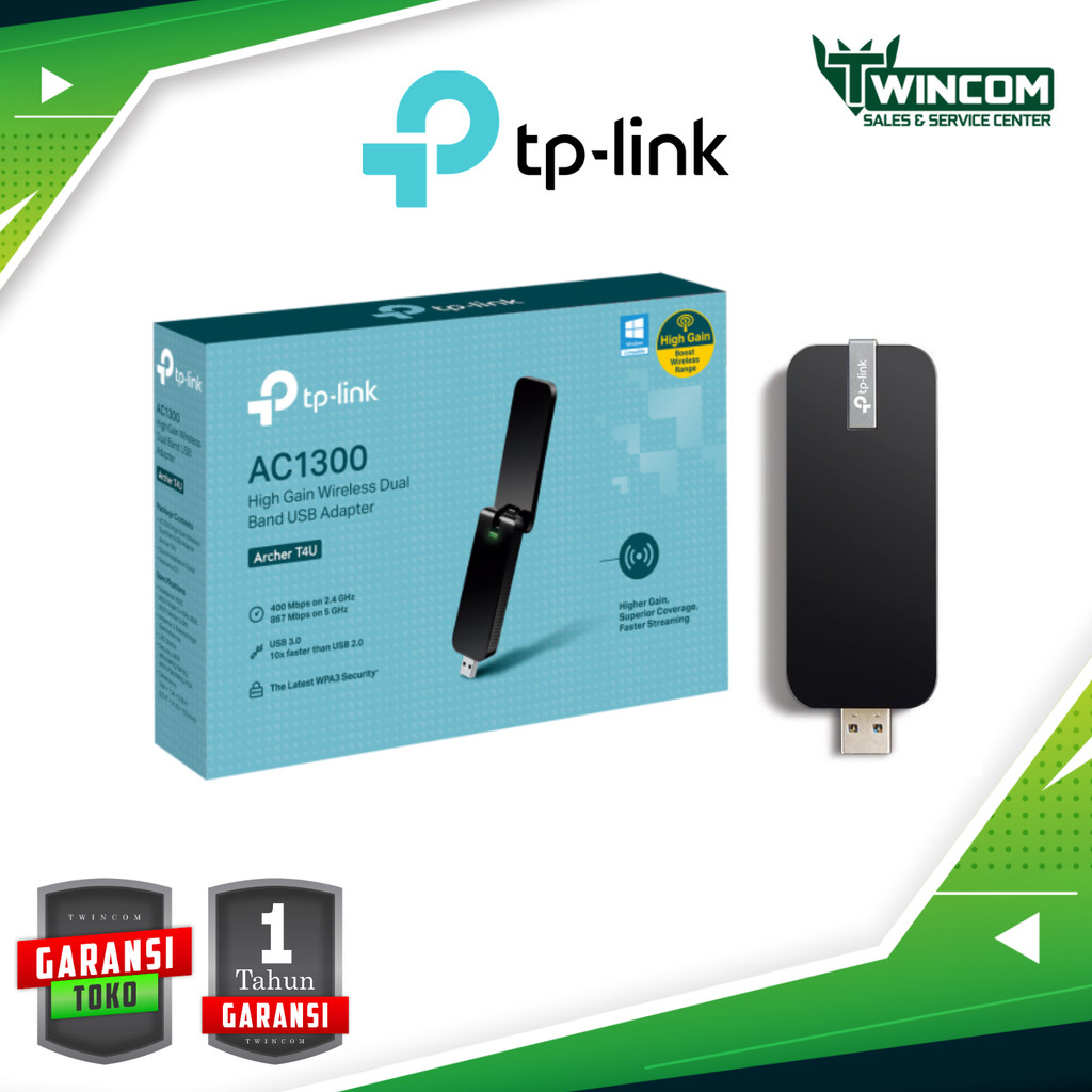 อะแดปเตอร์ USB Dual Band ไร้สาย TP-LinK Archer T4U AC1300