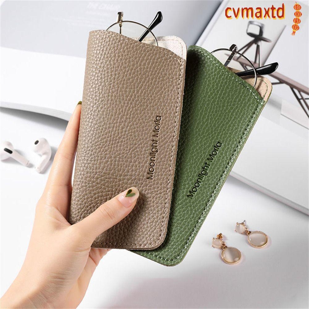 ICVMAX กระเป๋าใส่แว่นตาหนัง PU กระเป๋าใส่แว่นตาอ่านหนังสือแบบนุ่ม