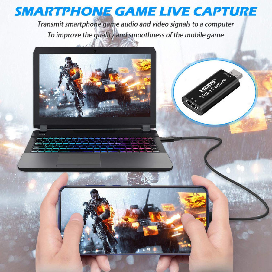 แคปเจอร์การ์ด Video Capture Card การ์ดจับภาพวิดีโอเสียง 4K HDMI เป็น USB 2.0 FR PS4 Game Live ส่งไว