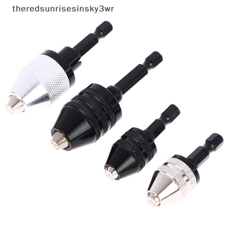 (the) 1/4 Hex Shank Keyless Drill Chu Qui Change Adapter Converter เจาะอะแดปเตอร์ (TH)