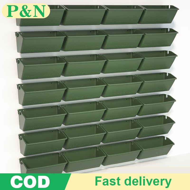 [P&N] Garden Wall Flower Pot Container แขวนผนังแนวตั้ง สีเขียว [cod]