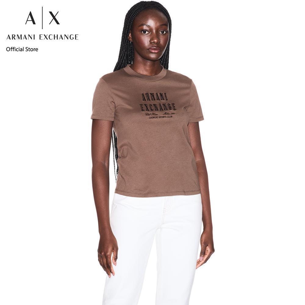 Armani Exchange เสื้อยืดผู้หญิง รุ่น XW002334-AF10358-U6136 - สีน้ำตาล