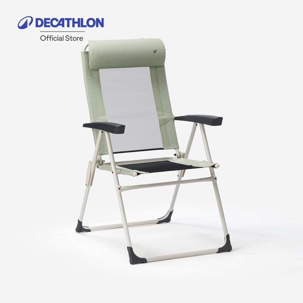 Decathlon Reclining Seat - Comfortable&Folding - Camping เก้าอี้เท้าแขนแบบปรับเอนได้สำหรับตั้งแคมป์ (ทำจากเหล็ก) - None