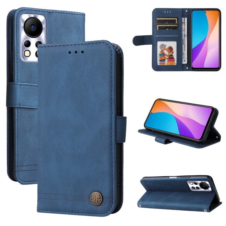 พร้อมส่ง สําหรับ Infinix Hot 11s NFC Skin Feel Life Tree Metal Button Leather Phone Case
