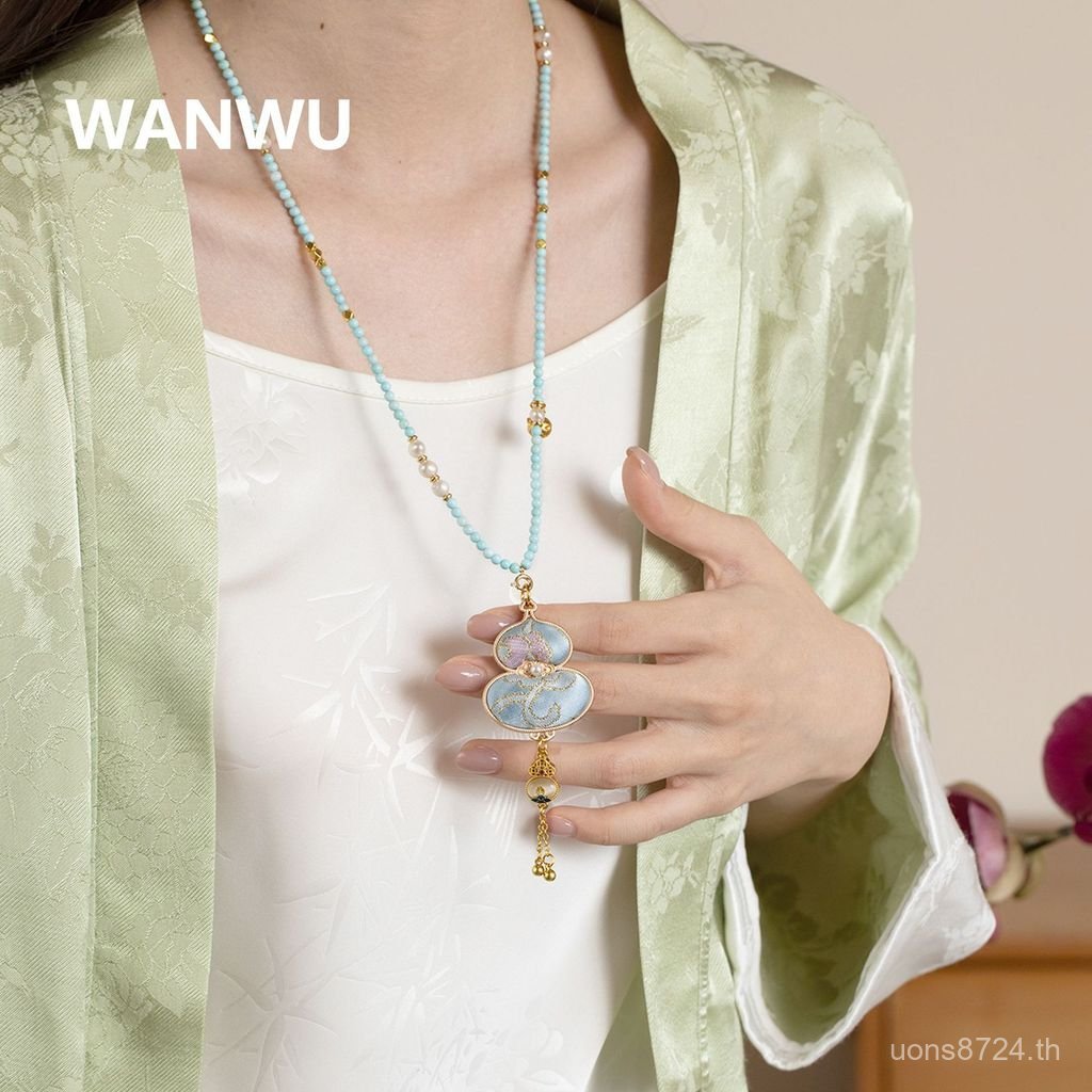 เพลง Guofeng แขวน Turquoise Changjin จีน Retro Gourd จี้ใหม่ Gourd Cheongsam สร้อยคอผู้หญิงสร้อยคออุ