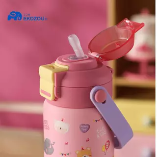 EKO SIGMA ขวดน้ำขนาดใหม่ 550 ml. ดีไซน์สดใส ดื่มได้ทั้งหลอดดูดและยกดื่ม พร้อมสแตนเลส 304 เคลือบเซรามิก EKOZOU EKOKIDS