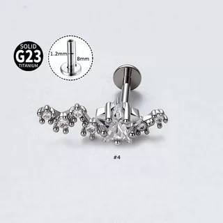 1 ชิ้น/เดี่ยวหัวใจ Star Shape Labret G23 ไทเทเนียมหู Tragus ต่างหู Helix Pinna เจาะ 16gauge Hypoallergenic