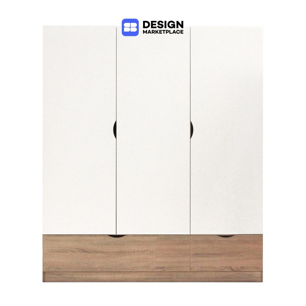 SB Design Square ตู้เสื้อผ้าบานเปิด รุ่น Havin สีขาว (150X60X180 ซม.) แบรนด์ KONCEPT FURNITURE