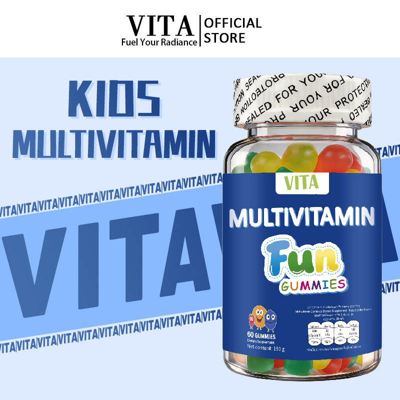 VITA  Multivitamin Gummies วิตามินรวมกัมมี่ อาหารเสริม  โภชนาการที่สมดุล เสริมสร้างภูมิคุ้มกันให้ร่างกาย บํารุงสมอ60Pcs