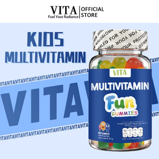 VITA วิตามินรวมเด็กกัมมี่ อาหารเสริม เพิ่มความสูงเด็ก เสริมภูมิคุ้มกัน Multivitamin VitaminABCDE Supplement 60Gummies