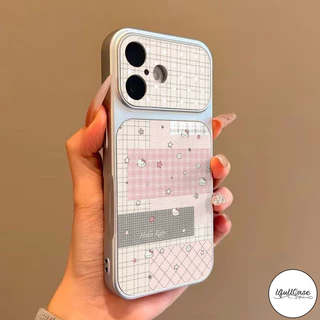 เคสเปลี่ยนสีหนัง ลาย Kitty ตาราง น่ารัก สไตล์ฮิต คู่รัก เข้ากันได้กับIPhone 17 air 12 16 14 11 13 15 Pro Max 16 15 Plus