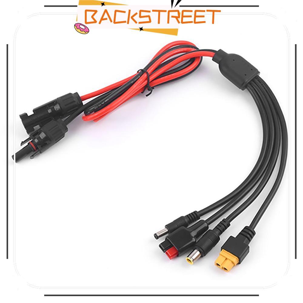 BACKSTAGERRET Panel Extension Cable, 4 in 1 30A Wire, Connector 1m ความยาว MC4 to DC5521 7909 XT60 ห