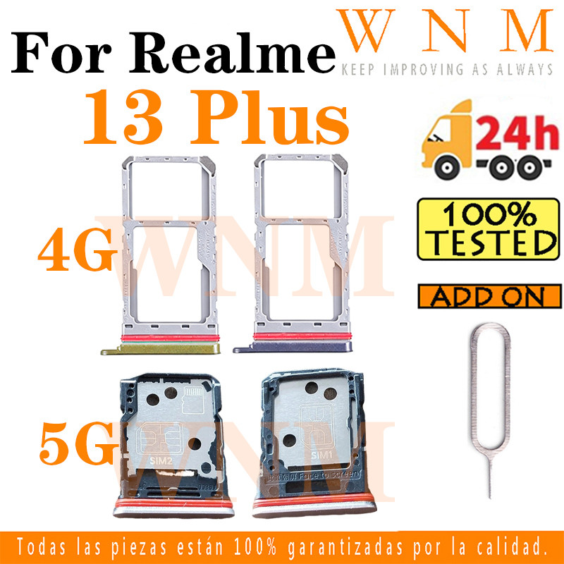 สําหรับRealme 13 Plus 4G 5Gถาดใส่ซิมผู้ถือบัตรReader SDสล็อตอะแดปเตอร์เปลี่ยนชิ้นส่วน