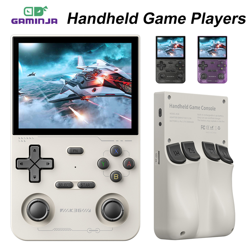 เปิดแหล่งที่มา K36 Retro คอนโซลวิดีโอเกมมือถือ 16000 เกม Emulator สําหรับ PS1/PSP/DC/N64/SS 500nit 3