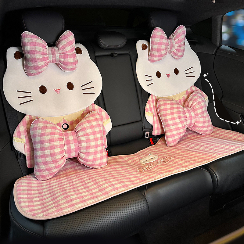 Cute Cat Car Cushion Creative Cartoon Car Non-Slip Breathable Seat Cushion High-Grade Car Interior Decoration Seat Cover Headrest Cushion N2tR