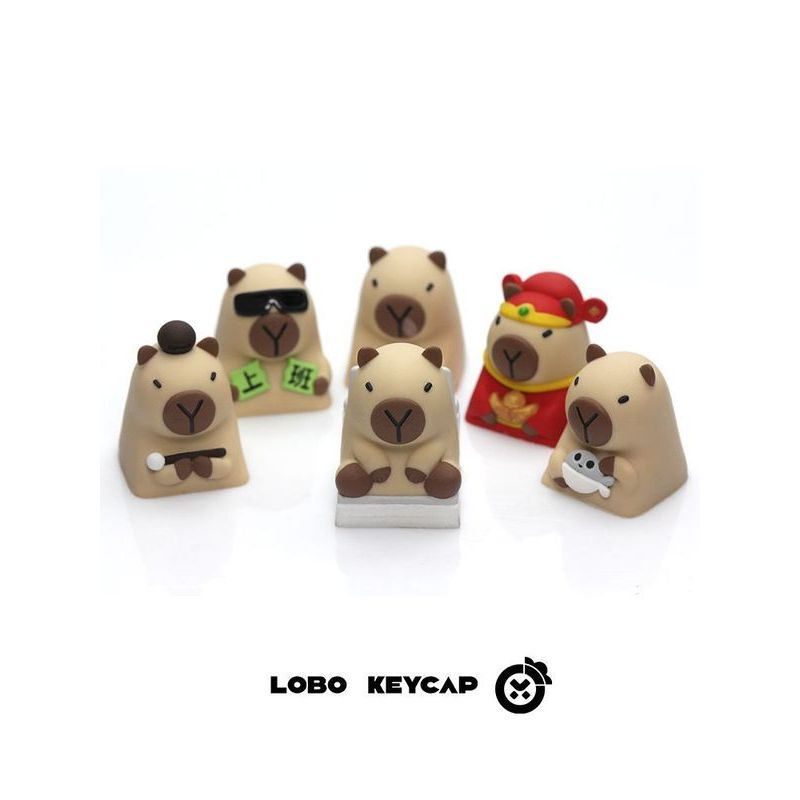 Original Unique Keycap Kapibara Capybara Keycap เรซิ่นการ์ตูนสัตว์น่ารักน่ารัก Little Keycap คุณภาพส