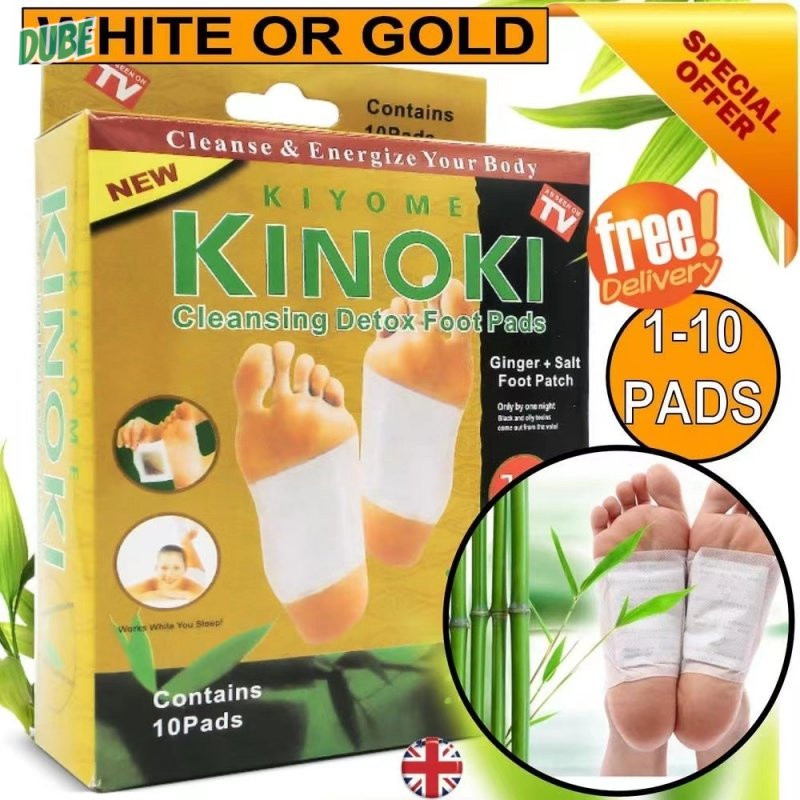 KINOKI แผ่นแปะเท้าสมุนไพร Ginger & Salt ลดปวดเมื่อย ฟื้นฟูร่างกาย ใช้ข้ามคืน 10 ชิ้น (อย. รับรอง)