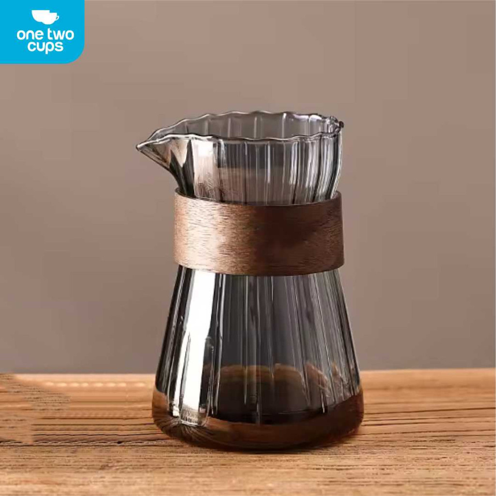 One Two Cups Pour Over Coffee Server Glass Carafe 500ml - FM-5ML2