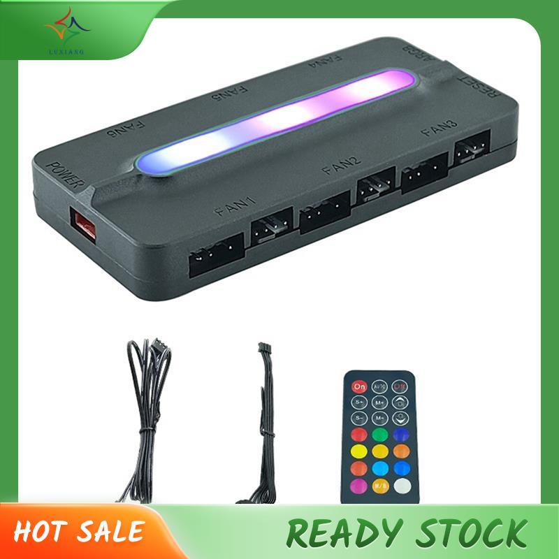 [luxiang.th] ARGB Controller 5V/3Pin ARGB 4Pin Fan PWM HUB PWM ARGB Fan Hub ARGB Hub Splitter for Co