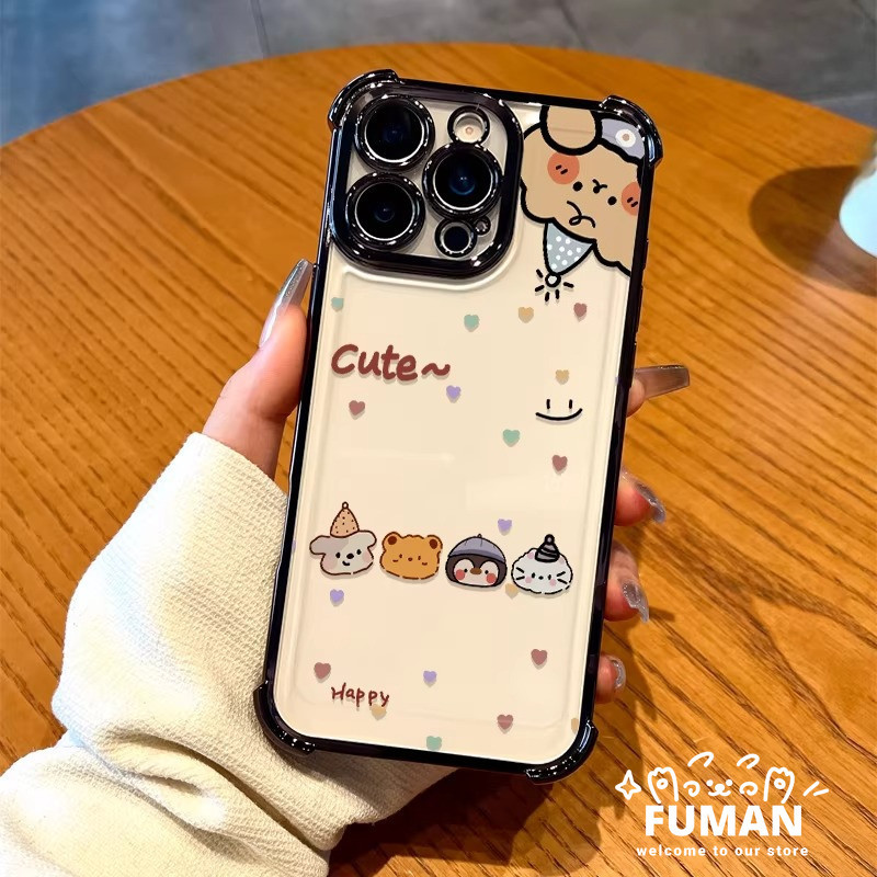 ตุ๊กตาสัตว์หมีน่ารักชุบเคสโทรศัพท์สําหรับVivo Y51 Pro Y51A Y39 Y38 Y37C Y36i Y36 Y36T Y35 Plus YY33S