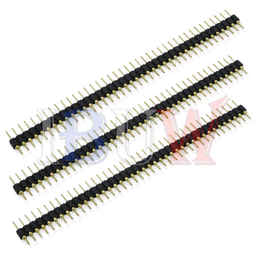 5PCS 40P Header Strip ชาย Header เดี่ยวแถว 40 Pin 2.54mm Pin Connector Strip รอบเข็ม 1x40 Connector 
