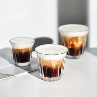 【จัดส่งด่วน】แก้วกาแฟ ลาเต้ เอสเปรสโซ่ สไตล์อเมริกัน ปากกว้างหนาทนทานความร้อน 160/200/270ml