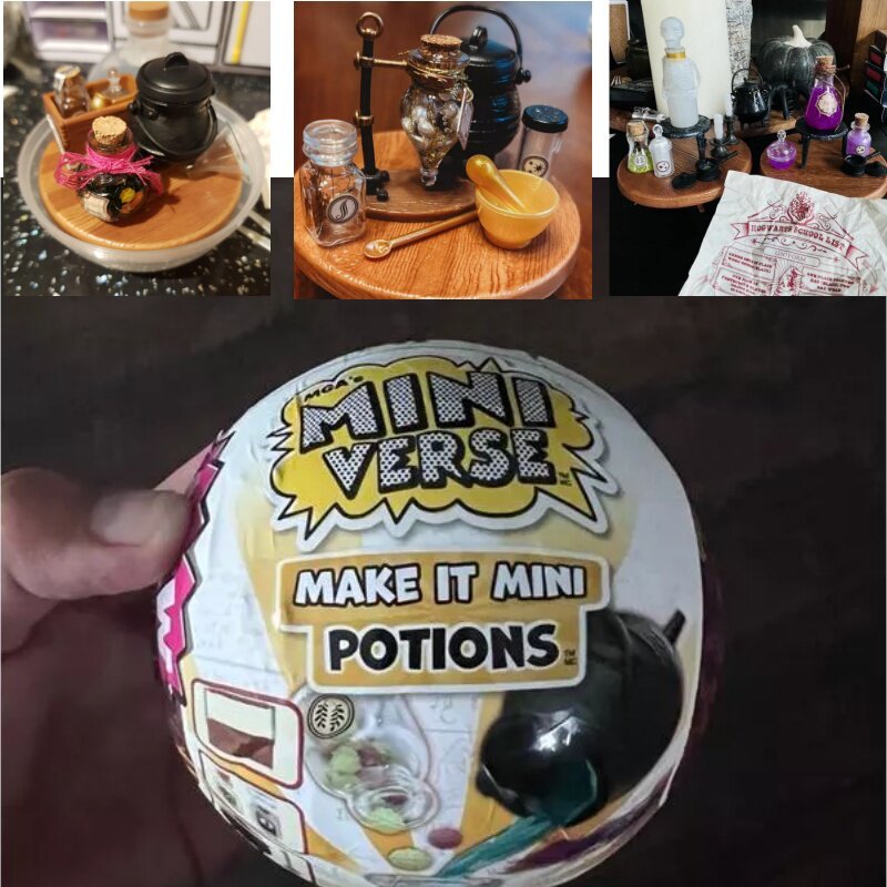 Miniverse ของแท้ Harry Potter Mini Mystery Box ขวด Magic Potion กล่องบีบอัดโมเดลจิ๋ว