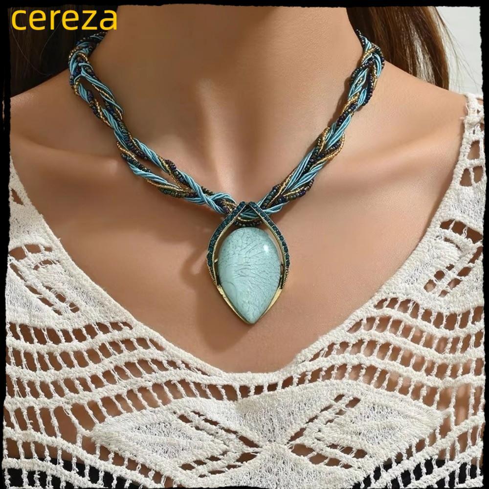 CEREZA สร้อยคอมัลติเลเยอร์ Bohemian Handmade สำหรับผู้หญิง