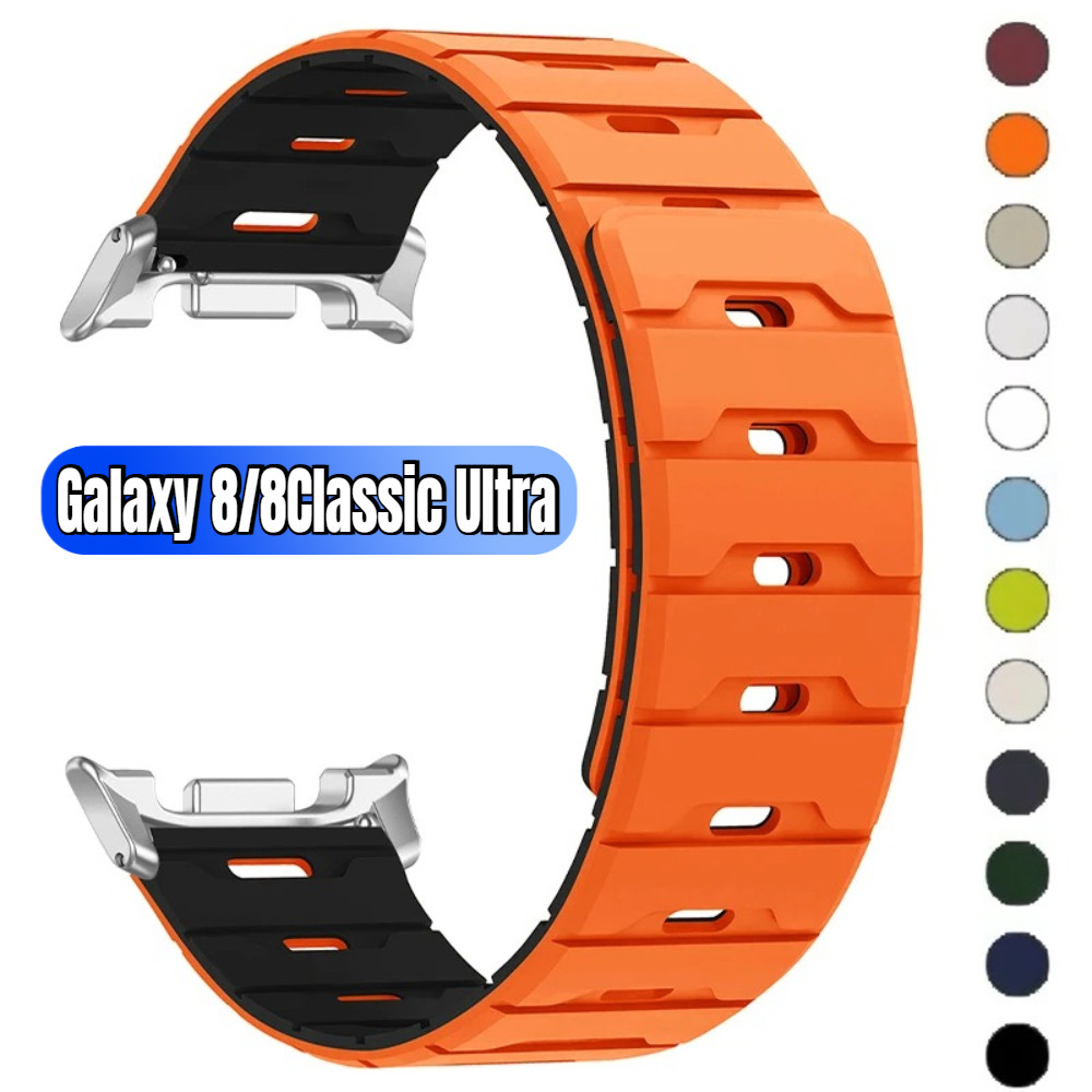 สร้อยข้อมือแม่เหล็กสําหรับ Galaxy Watch 8/8 Classic 40mm 44mm 46mm Sport Band Ultra 47mm/Ultra 2025 สายรัดข้อมือ