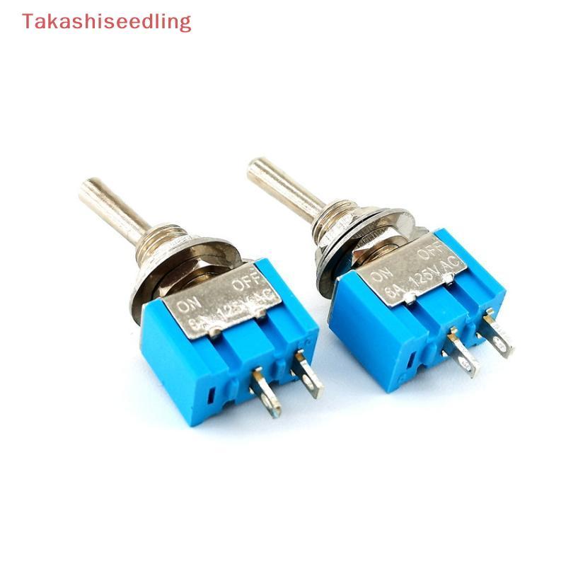 (Takashiseedling) 10 ชิ้น DPDT Mini Toggle Switch 2pin 2 ตําแหน่งเปิด/ปิด Miniature Toggle Switch 6A