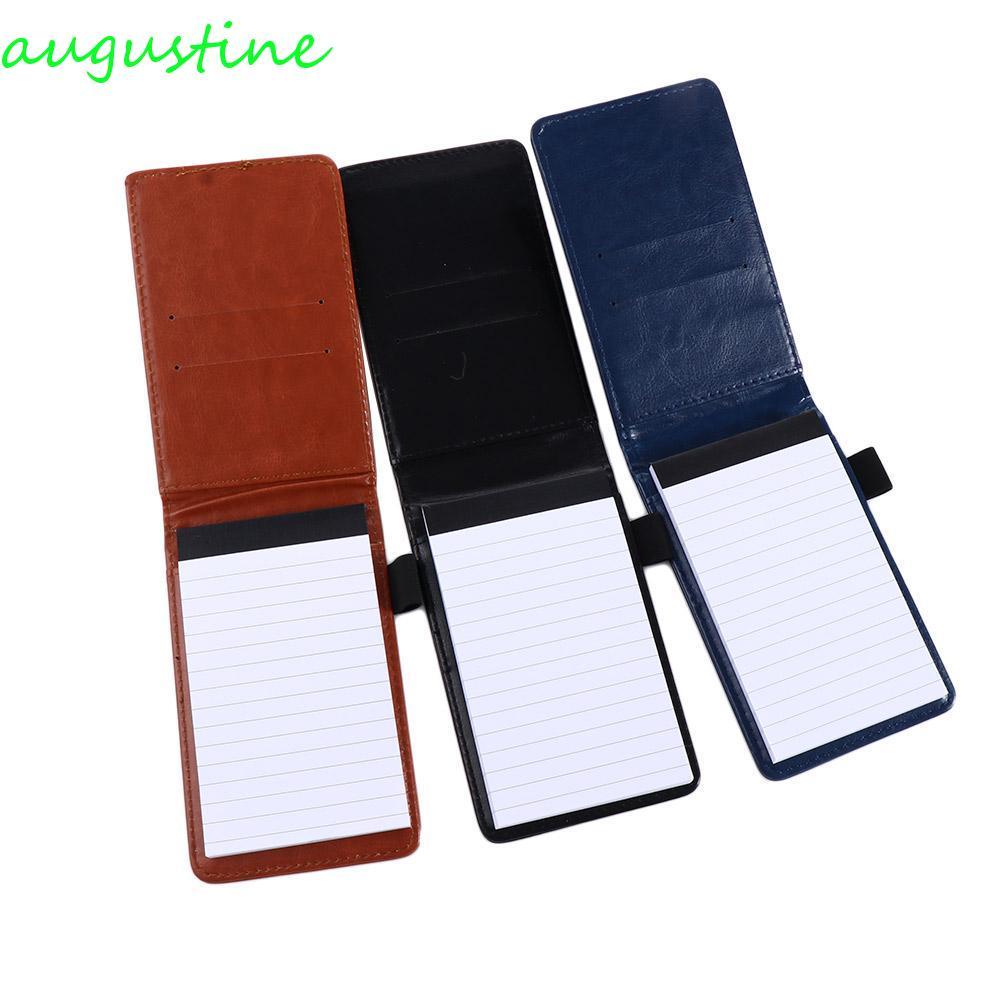 AUGUSTINE Mini Notepad อุปกรณ์การเรียนสํานักงาน Retro เครื่องเขียนปกหนังขนาดเล็ก A7 โน้ตบุ๊ค