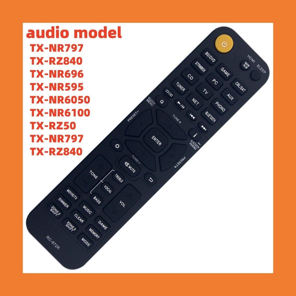 รีโมทคอนโทรลใหม่ RC-972R เข้ากันได้กับระบบเสียง Onkyo TX-NR797, TX-RZ840, TX-NR696, TX-NR595, TX-NR6