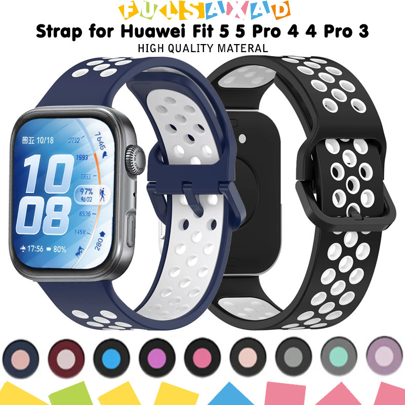สายรัดข้อมือซิลิโคนสำหรับนาฬิกา Huawei Watch Fit 5 4 3 / 5 Pro / 4 Pro สายรัดข้อมือยางอ่อนสำหรับ