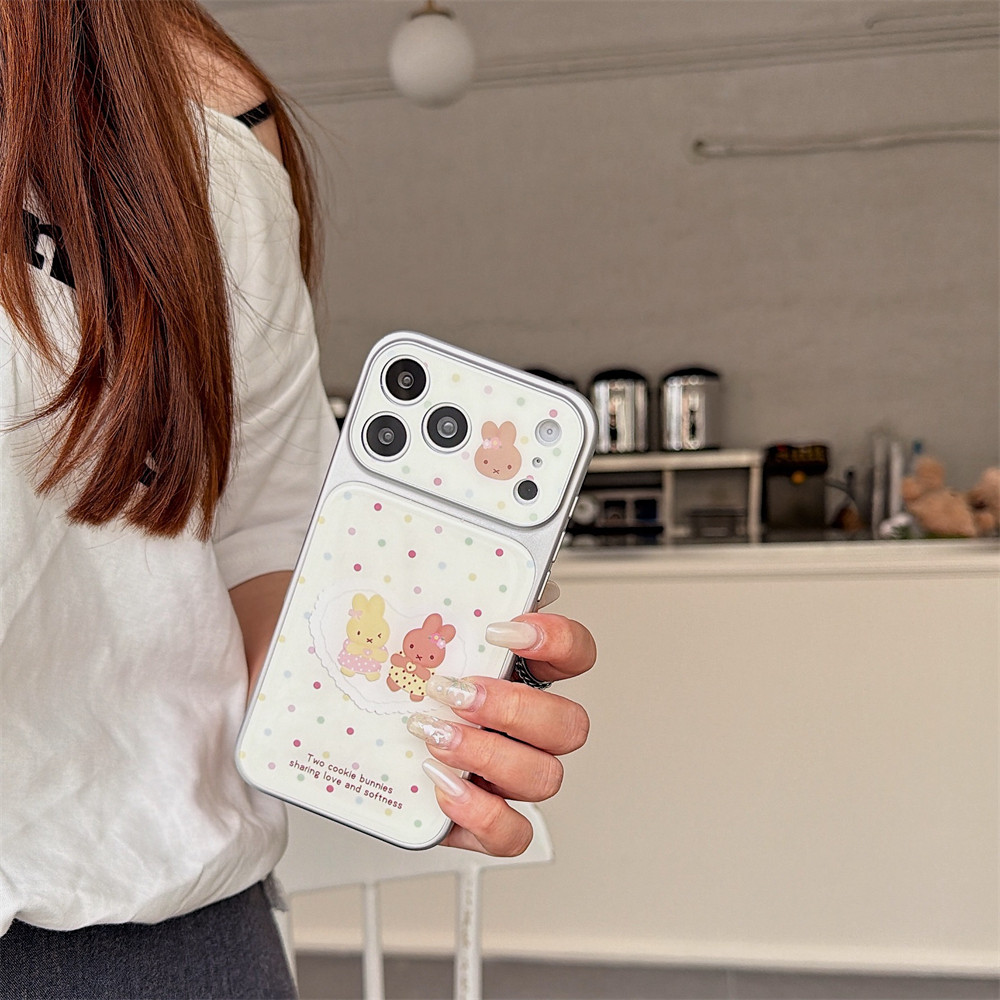 Polka Dot Love Miffy Rabbit art เปลือกโทรศัพท์มือถือเข้ากันได้กับ i โทรศัพท์มือถือ 14 15 16 17promax