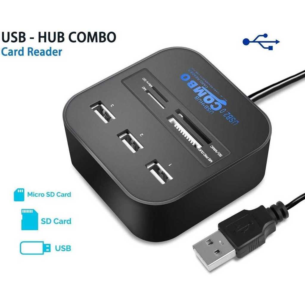 อะแดปเตอร์ USB Hub 2.0 7in1 USB SD MMC Micro SD MS M2