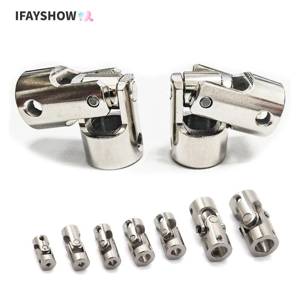 IFAYSHOW มอเตอร์เชื่อมต่อ, เงิน 2.3/3/4/5/6/8/10/12 มม. Cardan Joint, Universal โลหะหลายขนาด Joint ข้อต่อ Gimbal สําหรับ RC รถเรือ