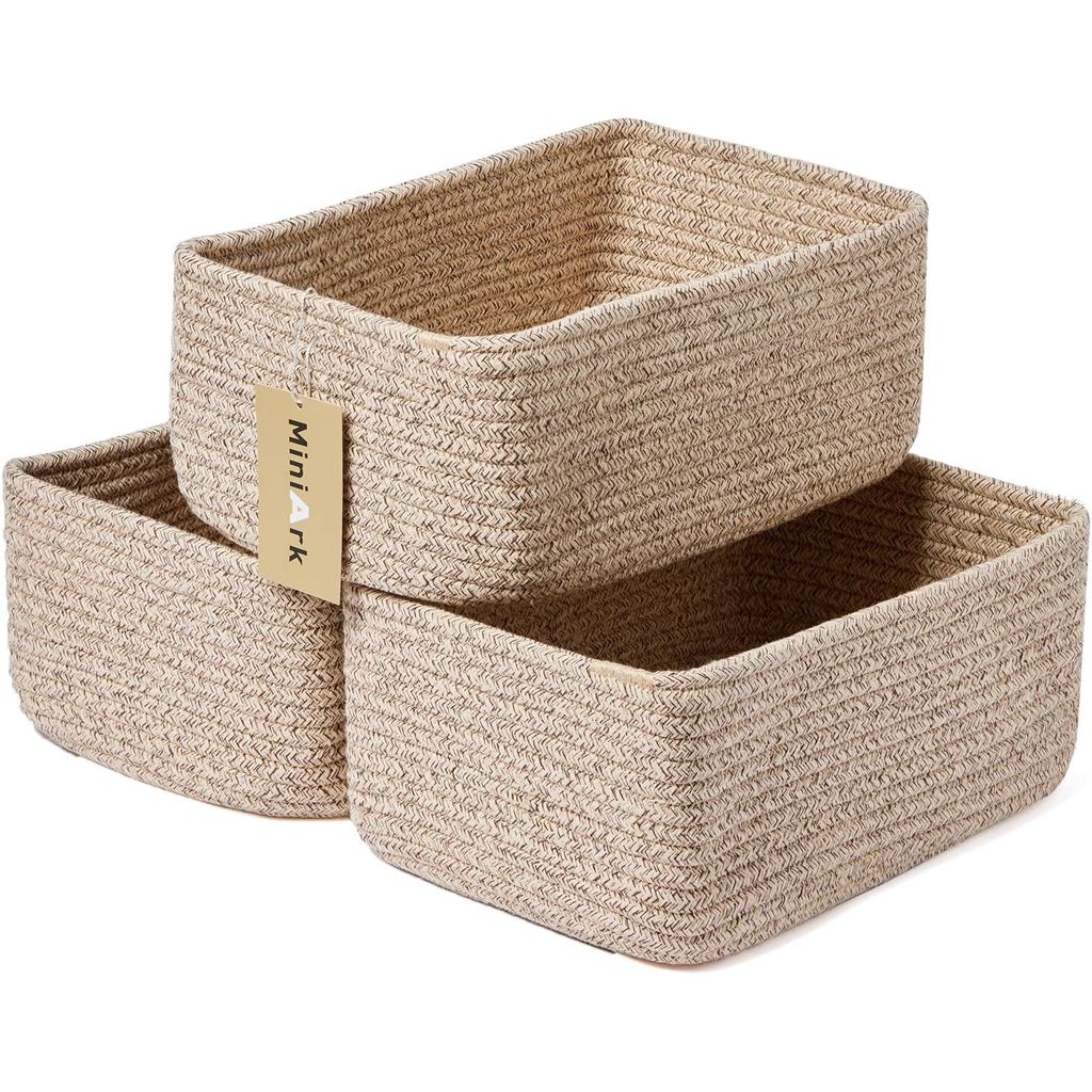 MiniArk ตะกร้าเก็บของทั้งหมดสําหรับจัดระเบียบ | ถังเก็บของตู้เสื้อผ้า | ชั้นวางของ ตะกร้าของเล่น | ต