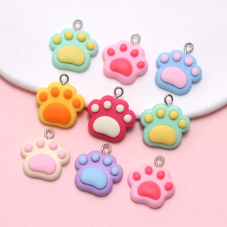 Ocean Charm จี้ต่างหูสร้อยคอ 10 ชิ้นน่ารักเรซิ่นการ์ตูนแมวจี้ DIY เครื่องประดับทําอุปกรณ์เสริม