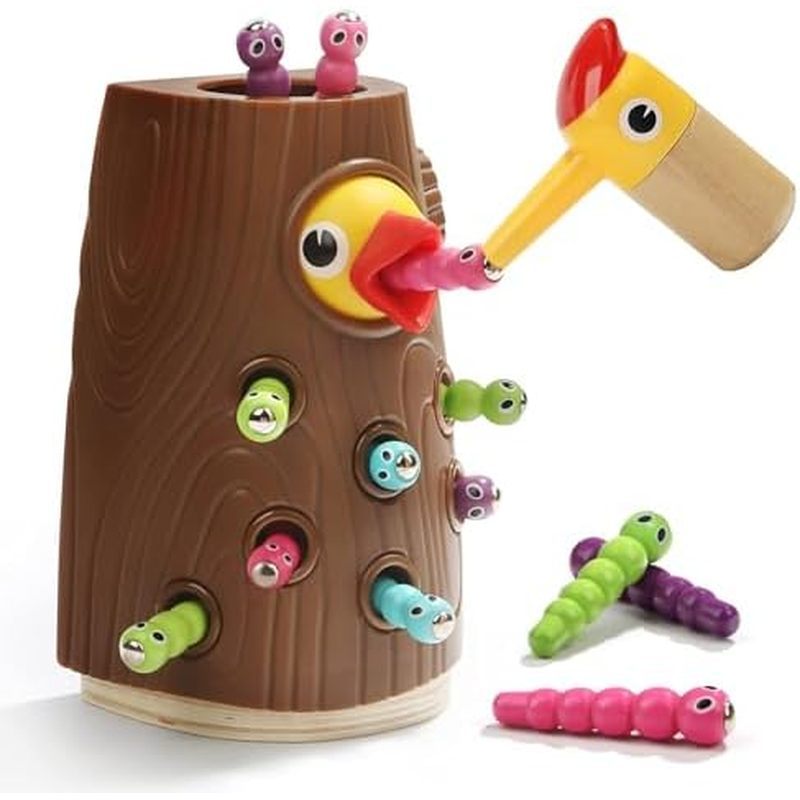 TOP BRIGHT Montessori Toys for 2 Year Old - Magnetic Bird Feeding Games for 2 Year Olds, Learning To