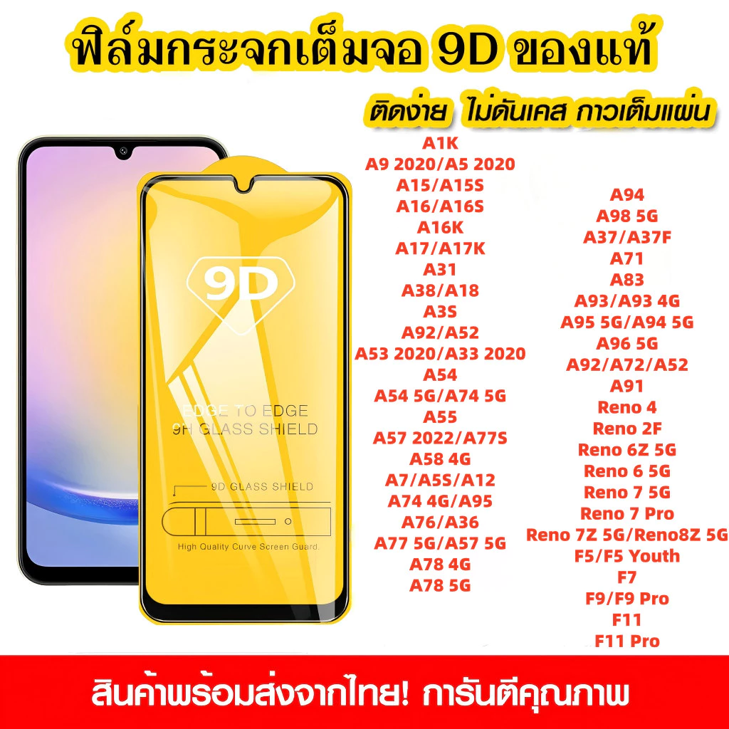 OPPO A15 A16 A18 A31 A17 A38 A74 F11 A54 A3S A78 A93 F9 A5S A95 A92 A94 F7 A77 A9 A83 A98 A16K A58 Pro 4G 5G ฟิล์มกันรอย