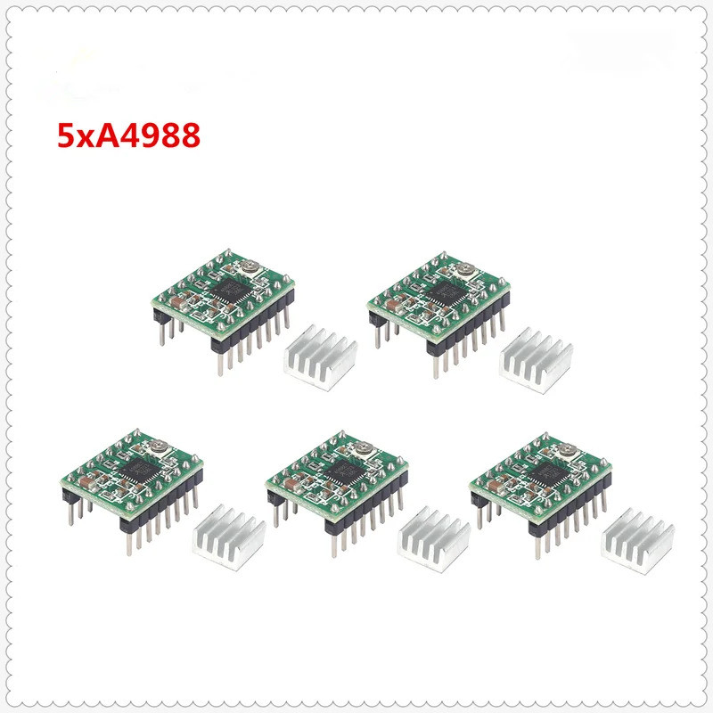 HB A4988 stepper driver StepStick electronics 3D ชิ้นส่วนเครื่องพิมพ์ stepper มอเตอร์ไดรฟ์ฮีทซิงค์ 4