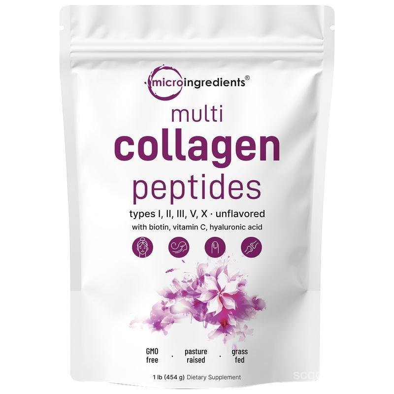 Micro Ingrated Multi Collagen Peptides Powder - Hydrolyzed Protein Peptides (Type I,II,III,V,X) พร้อ