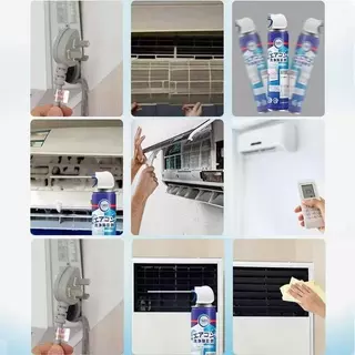 680ML โฟมล้างแอร์ กลิ่นมิ้นท์ ฆ่าเชื้อ 99.99% สำหรับบ้านและรถ พร้อมของแถม spray ฟรี ท่อน้ำ+ถุงน้ำ ทำความสะอาดได้ง่าย