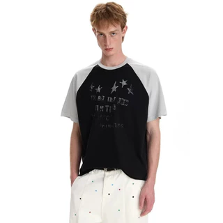 PannoFluxus เสื้อยืดผู้ชายแขนสั้น อเมริกันย้อนยุค สไตล์อินเทรนด์